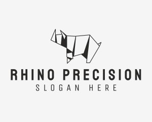 Wild Rhino Origami  logo design