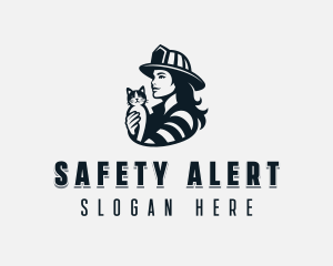 Firefighter Cat Safety logo design