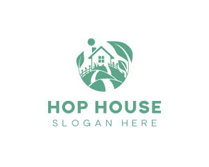 House Leaf Lawn Garden logo design