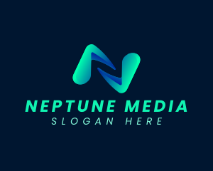 Media Digital Tech Letter N logo design