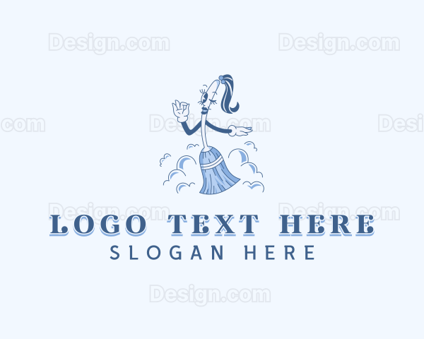 Clean Housekeeping Broom Logo