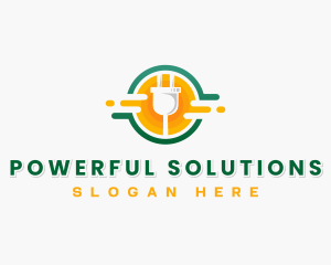 Power Electric Plug logo design