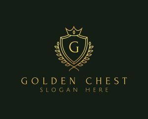 Golden Royal Shield logo design