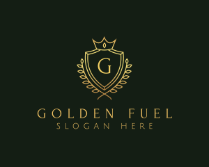 Golden Royal Shield logo design