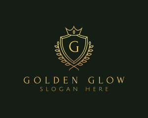 Golden Royal Shield logo design