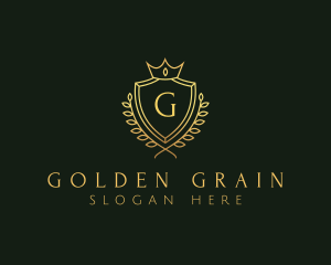 Golden Royal Shield logo design