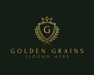 Golden Royal Shield logo design