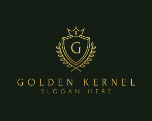 Golden Royal Shield logo design