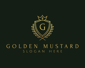 Golden Royal Shield logo design