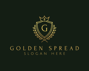 Golden Royal Shield logo design