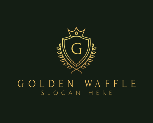 Golden Royal Shield logo design