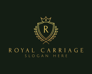 Golden Royal Shield logo design