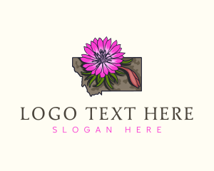 Montana Bitterroot Flower Logo