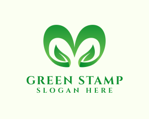 Green Heart Leaf  logo design