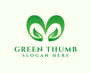 Green Heart Leaf  logo design