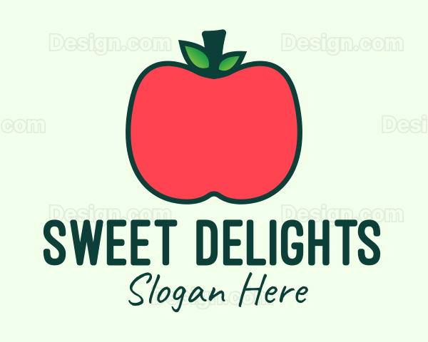 Red Organic Apple Logo