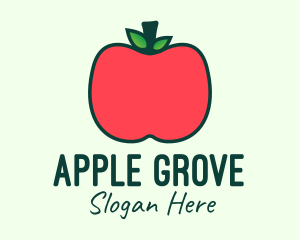 Red Organic Apple logo design