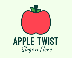 Red Organic Apple logo design