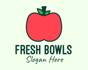 Red Organic Apple logo design