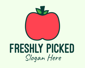 Red Organic Apple logo design