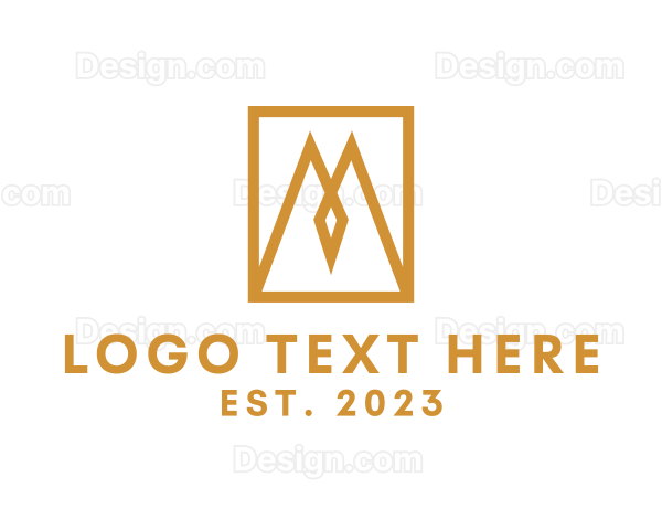 Elegant Geometric Mountains Logo