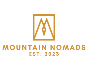 Elegant Geometric Mountains logo design