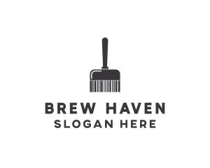 Clean Barcode Brush logo design