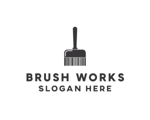 Clean Barcode Brush logo design