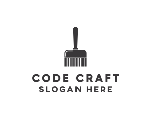 Clean Barcode Brush logo design