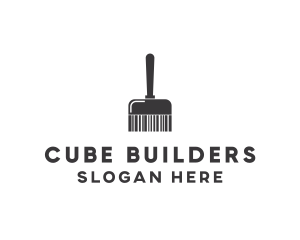 Clean Barcode Brush logo design