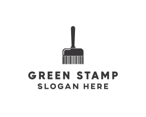 Clean Barcode Brush logo design