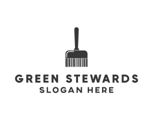 Clean Barcode Brush logo design