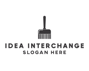 Clean Barcode Brush logo design