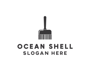 Clean Barcode Brush logo design