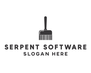 Clean Barcode Brush logo design