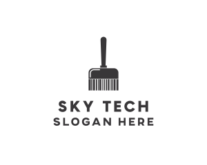 Clean Barcode Brush logo design