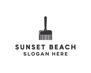 Clean Barcode Brush logo design