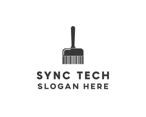 Clean Barcode Brush logo design