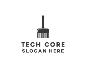 Clean Barcode Brush logo design