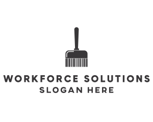 Clean Barcode Brush logo design