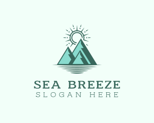 Mountain Sea Sunlight logo design