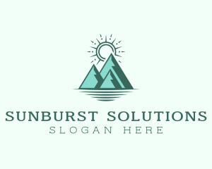 Mountain Sea Sunlight logo design