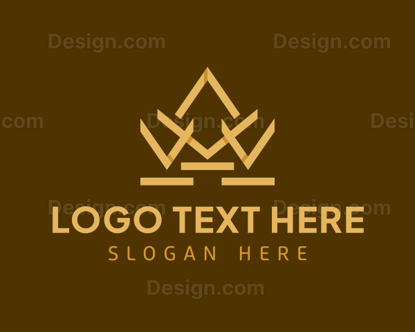 Geometric Gold Crown Logo