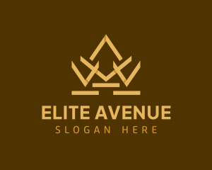 Geometric Gold Crown logo design