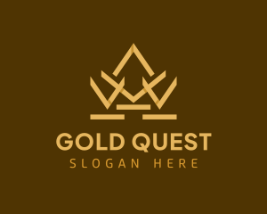 Geometric Gold Crown logo design