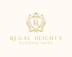 Regal Shield Crown Ornament logo design