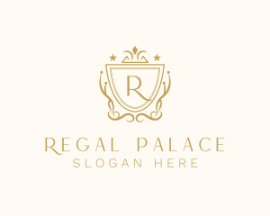 Regal Shield Crown Ornament logo design