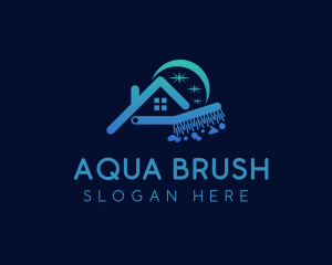 Cleaning Housekeeping Brush logo design