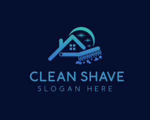 Cleaning Housekeeping Brush logo design