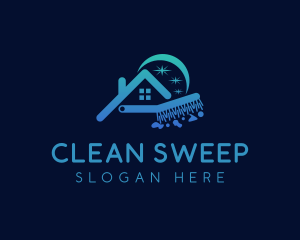 Cleaning Housekeeping Brush logo design